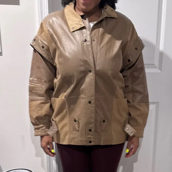 Vintage Avanti Leather Bomber Jacket & Convertible Vest w/ Removable Sleeves - Picture 10 of 10